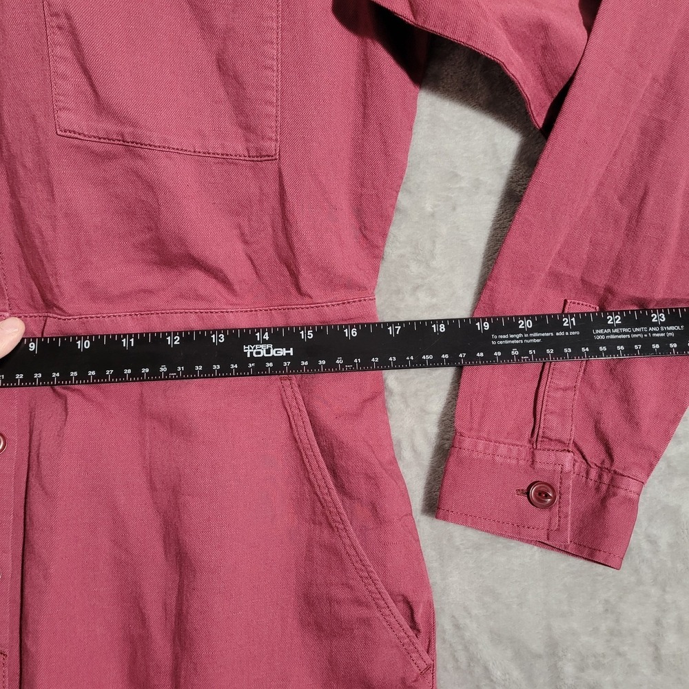 Outerknown S.E.A. Long Sleeve Organic Cotton Linen Jumpsuit Sz M Wine Coverall - Picture 6 of 11